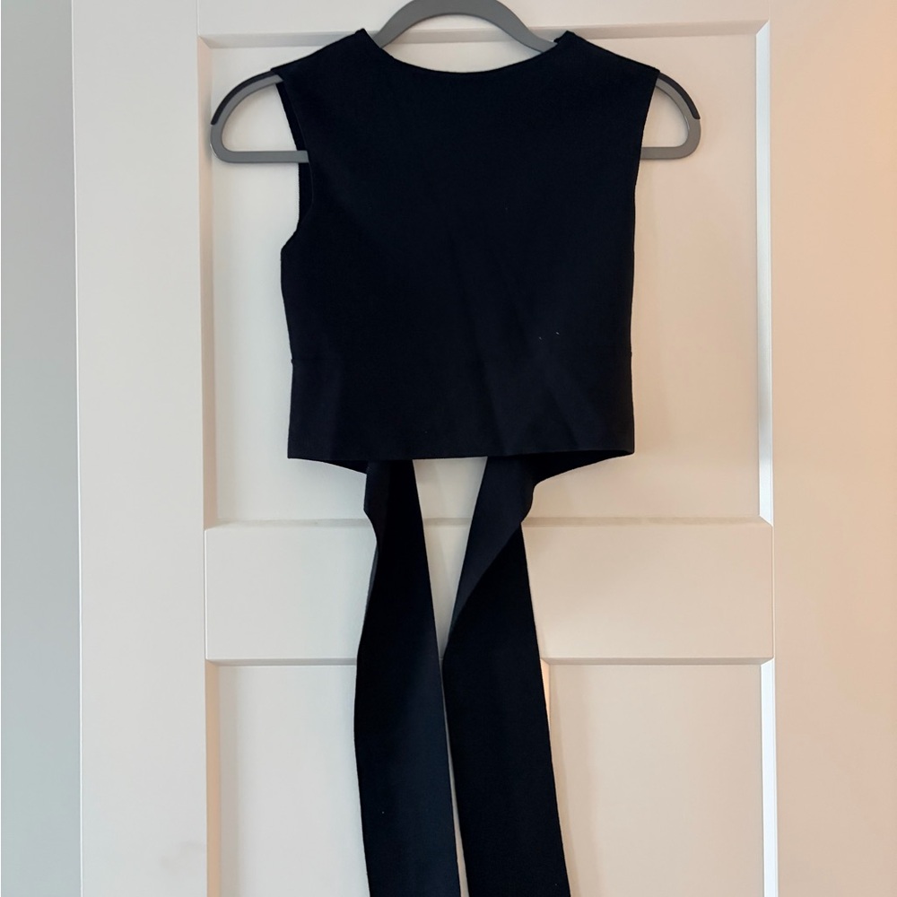 Wild Fable Sleek Black Tie-Back Crop Top